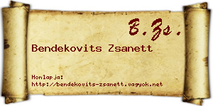 Bendekovits Zsanett névjegykártya